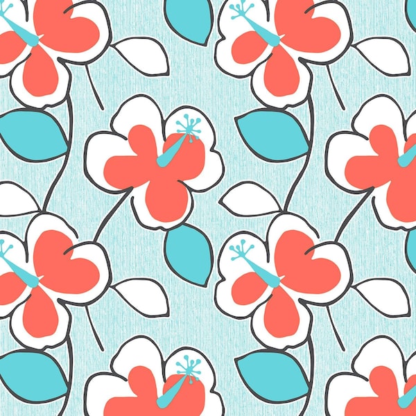 Manhattan Comfort Naperville, Vinyl Flower Power Wallpaper, 205 In X 33 Ft = 56 Sq Ft Naperville - main